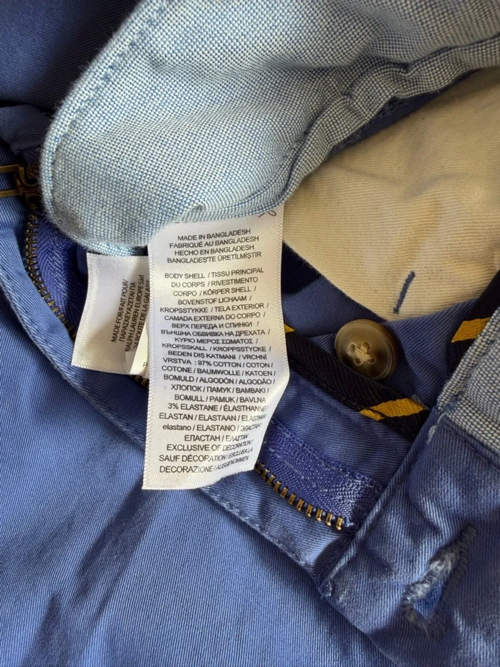 POLO RALPH LAUREN Shorts Mens 32 Stretch Classic Fit Chino Pony Blue Preppy Golf